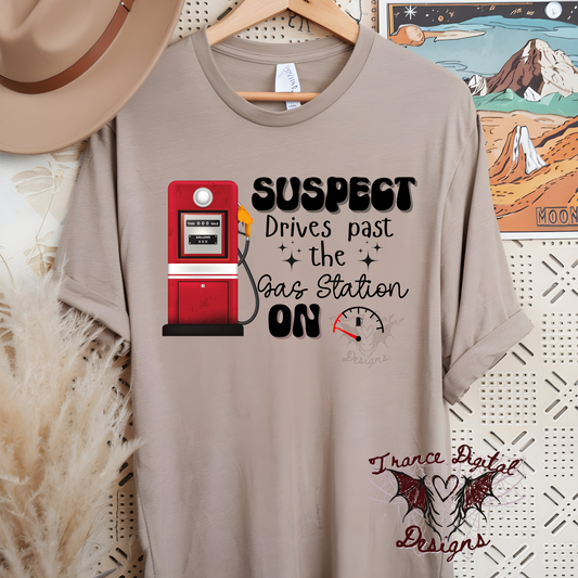 Suspect drives by the gas station Tee