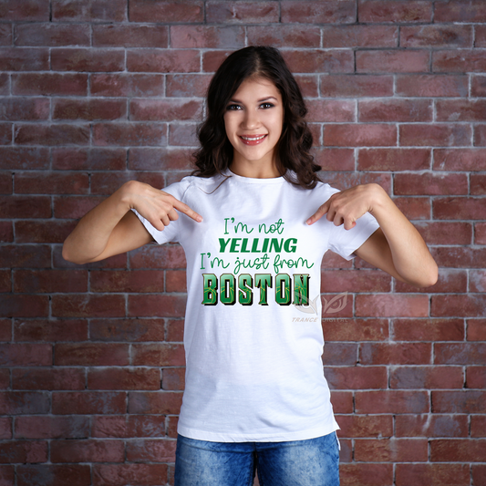 I'm not yelling I'm from Boston tee