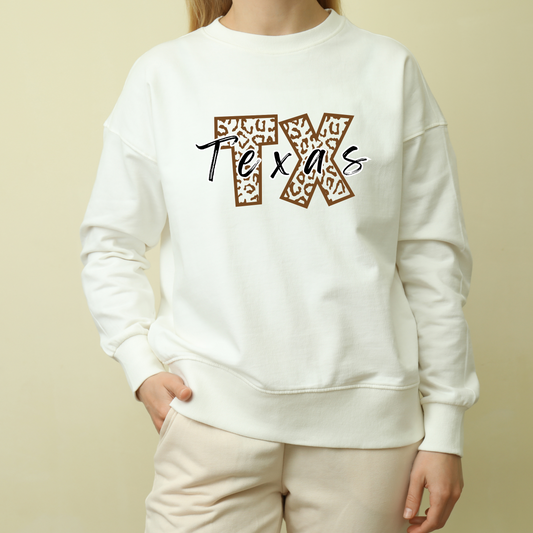 Cow Print Texas Sweatshirt