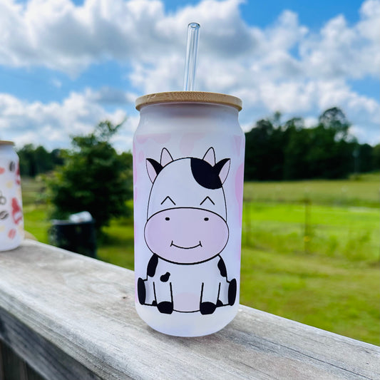 Baby Cow 18oz Frosted Glass Can