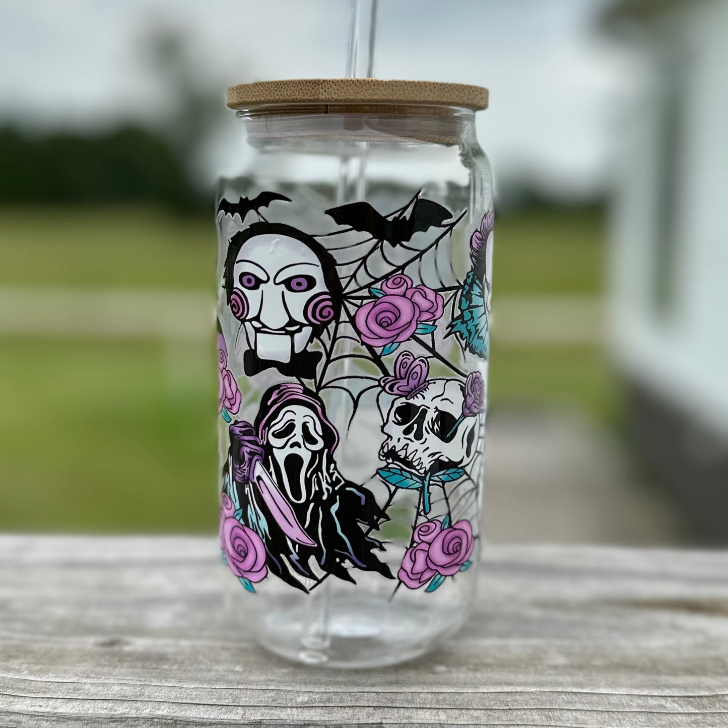 Horror Movie uvdtf 18oz Glass Can