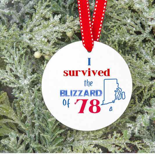 I survived the Blizzard of 78 Rhode Island Ornament