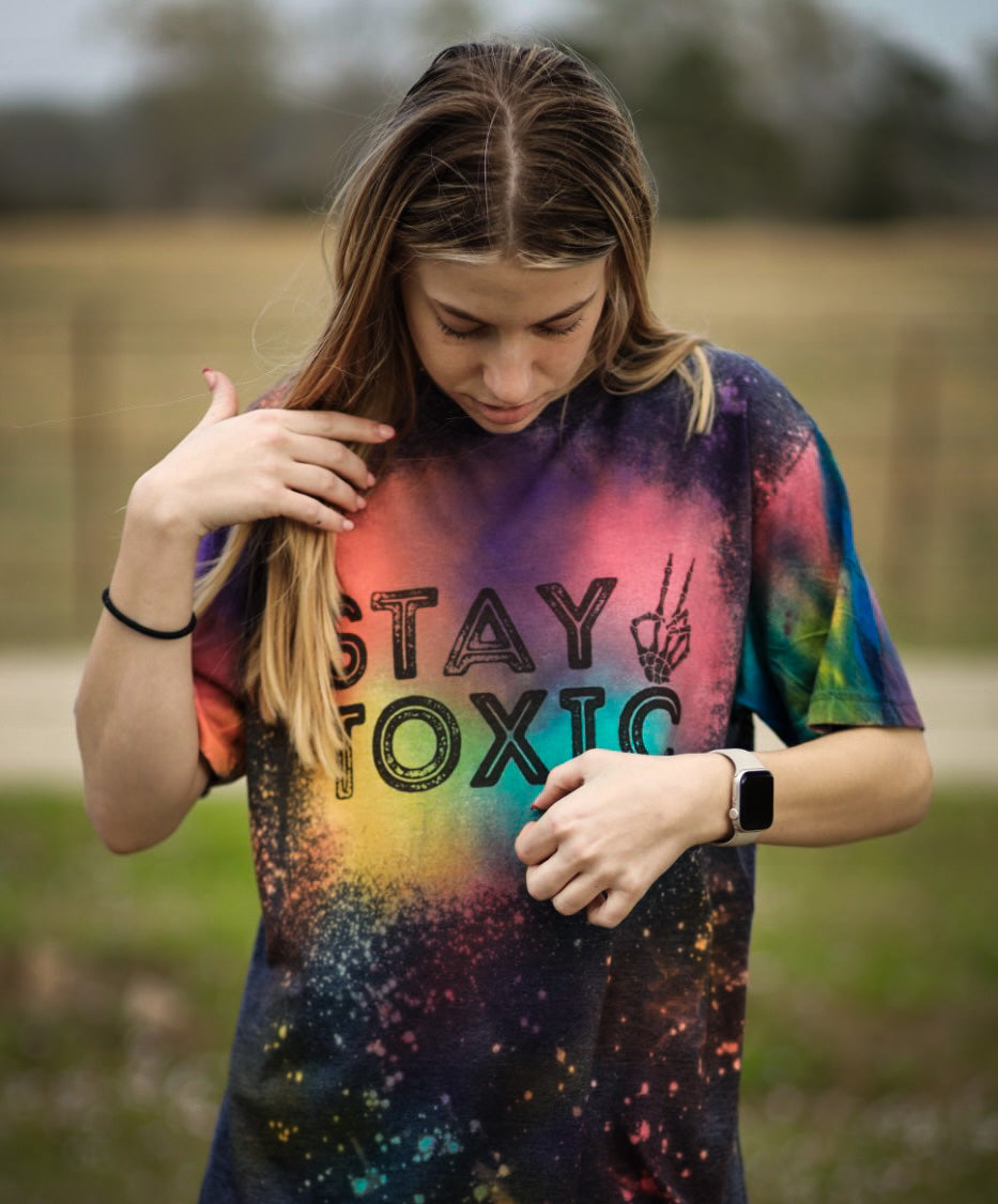 Stay Toxic Tie Dye Tee/ Crewneck Sweatshirt